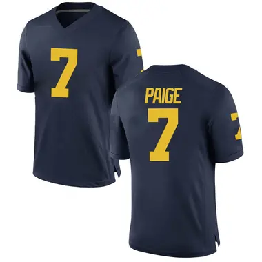 Men's Game Makari Paige Michigan Wolverines Brand Jordan Football College Jersey - Navy