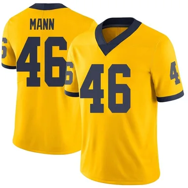 Men's Limited Brandon Mann Michigan Wolverines Brand Jordan Maize Football College Jersey