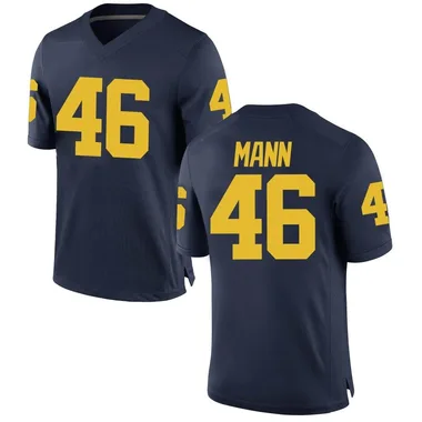 Men's Replica Brandon Mann Michigan Wolverines Brand Jordan Football College Jersey - Navy