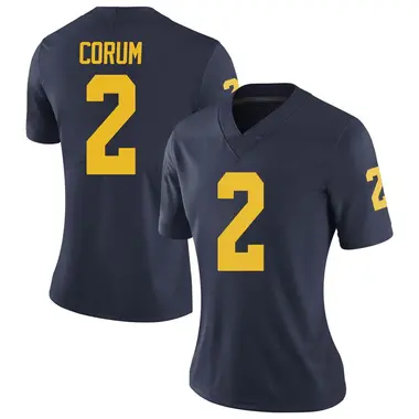 Women's Limited Blake Corum Michigan Wolverines Brand Jordan Football College Jersey - Navy