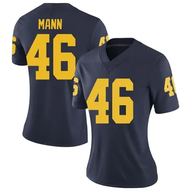 Women's Limited Brandon Mann Michigan Wolverines Brand Jordan Football College Jersey - Navy