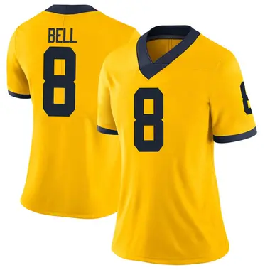 Women's Limited Ronnie Bell Michigan Wolverines Brand Jordan Maize Football College Jersey
