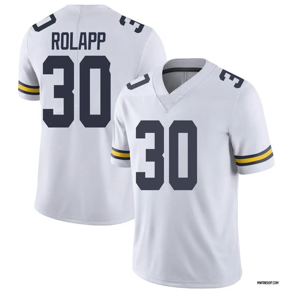 Youth Limited Will Rolapp Michigan Wolverines Brand Jordan Football College Jersey - White